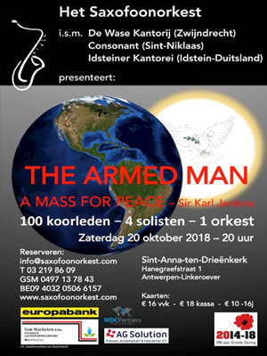 Saxofoonorkest Zwijndrecht | The Armed Men | ANNA3 | Zaterdag 20 oktober 2018 | Sint-Anna-ten-Drieënkerk, Antwerpen Linkeroever
